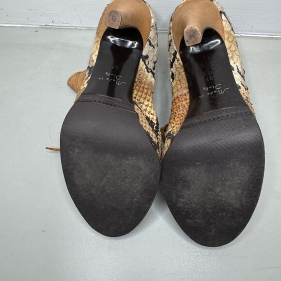 Limited Edition Mimosa Leopard & Beige Leather Booties – Size 7 – Made in Italy - Picture 10 of 16